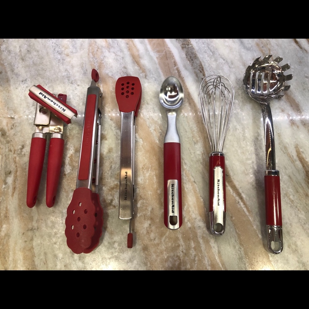 KITCHENAID RED COOKING UTENSIL SET $15